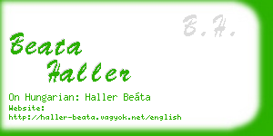 beata haller business card