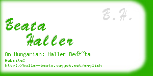 beata haller business card